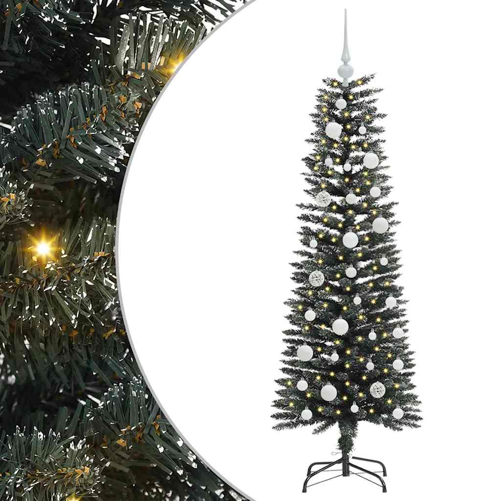 Mű karácsonyfa 150 LED-del Zöld 120 cm PVC és Műanyag és Acél