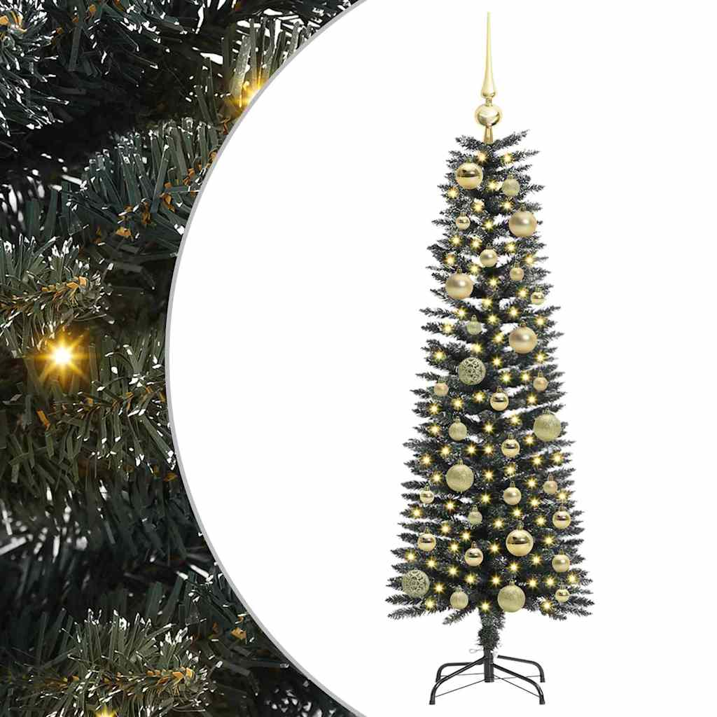 Mű karácsonyfa 150 LED-del Zöld 120 cm PVC és Műanyag és Acél