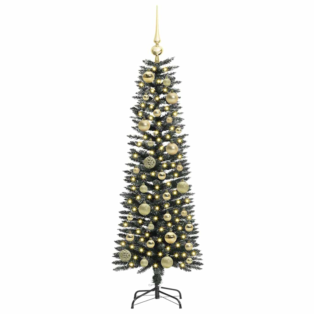 Mű karácsonyfa 150 LED-del Zöld 120 cm PVC és Műanyag és Acél