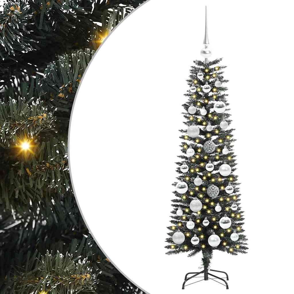 Mű karácsonyfa 150 LED-del Zöld 120 cm PVC és Műanyag és Acél