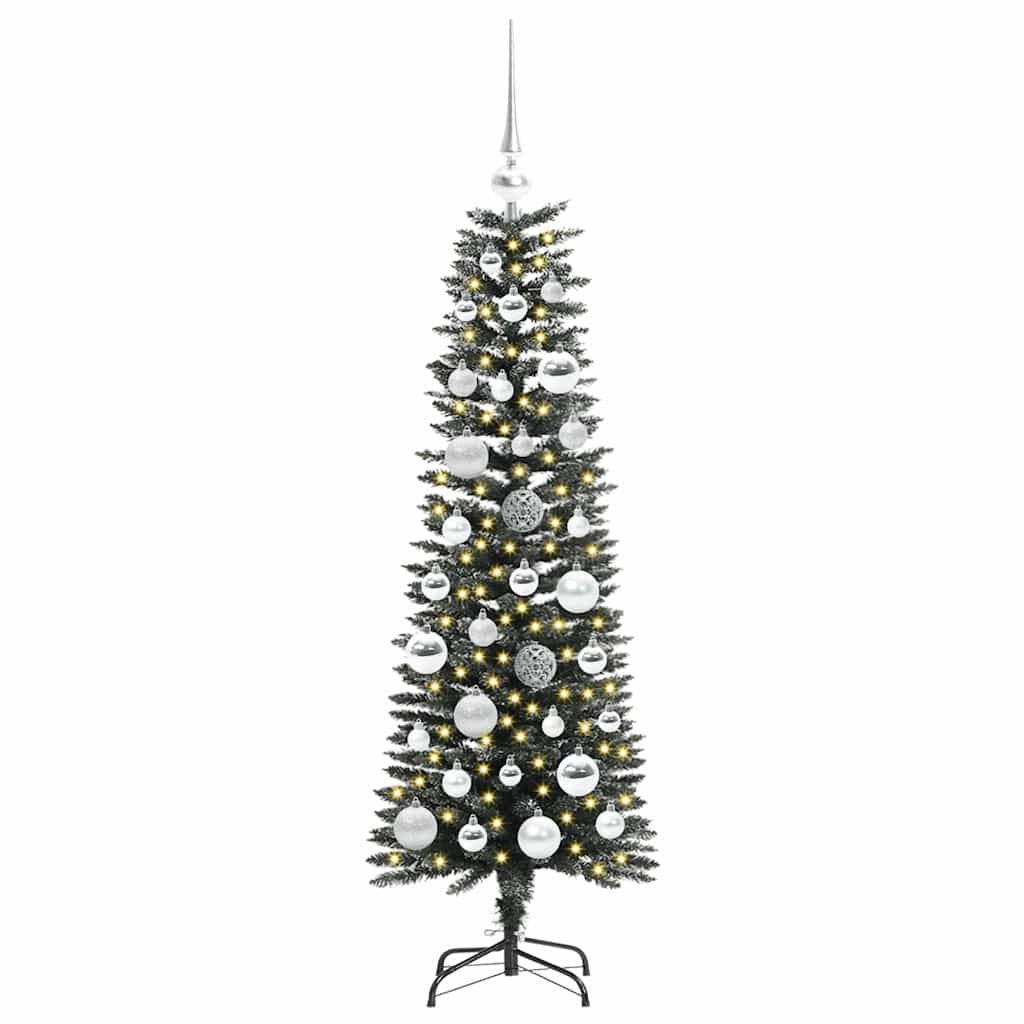 Mű karácsonyfa 150 LED-del Zöld 120 cm PVC és Műanyag és Acél