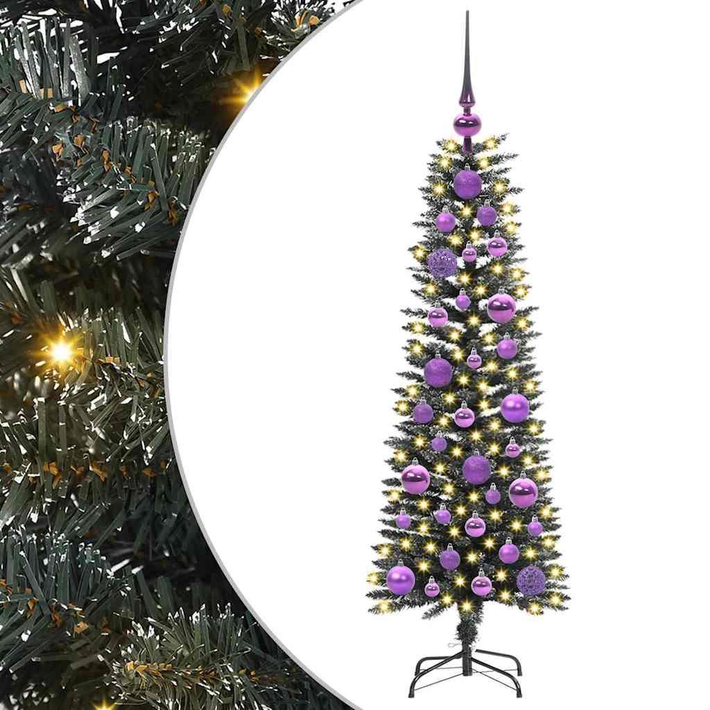 Mű karácsonyfa 150 LED-del Zöld 120 cm PVC és Műanyag és Acél