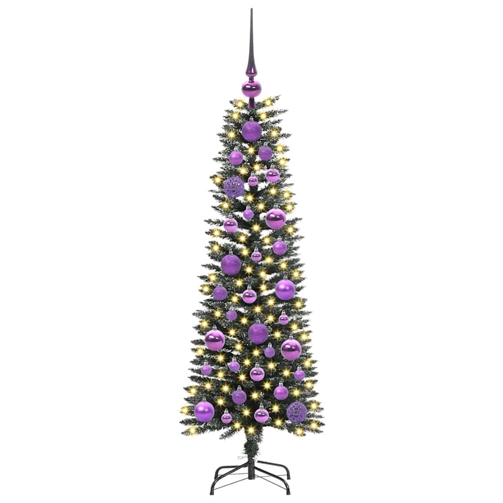 Mű karácsonyfa 150 LED-del Zöld 120 cm PVC és Műanyag és Acél