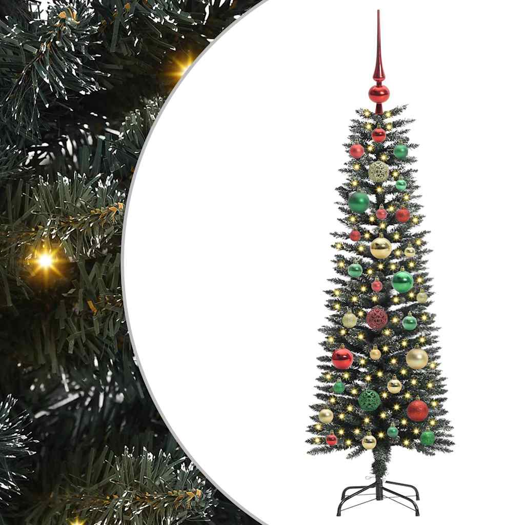 Mű karácsonyfa 150 LED-del Zöld 120 cm PVC és Műanyag és Acél
