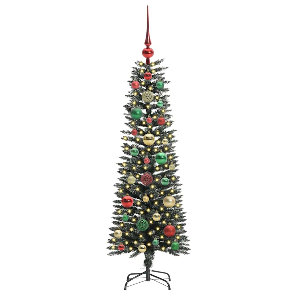Mű karácsonyfa 150 LED-del Zöld 120 cm PVC és Műanyag és Acél