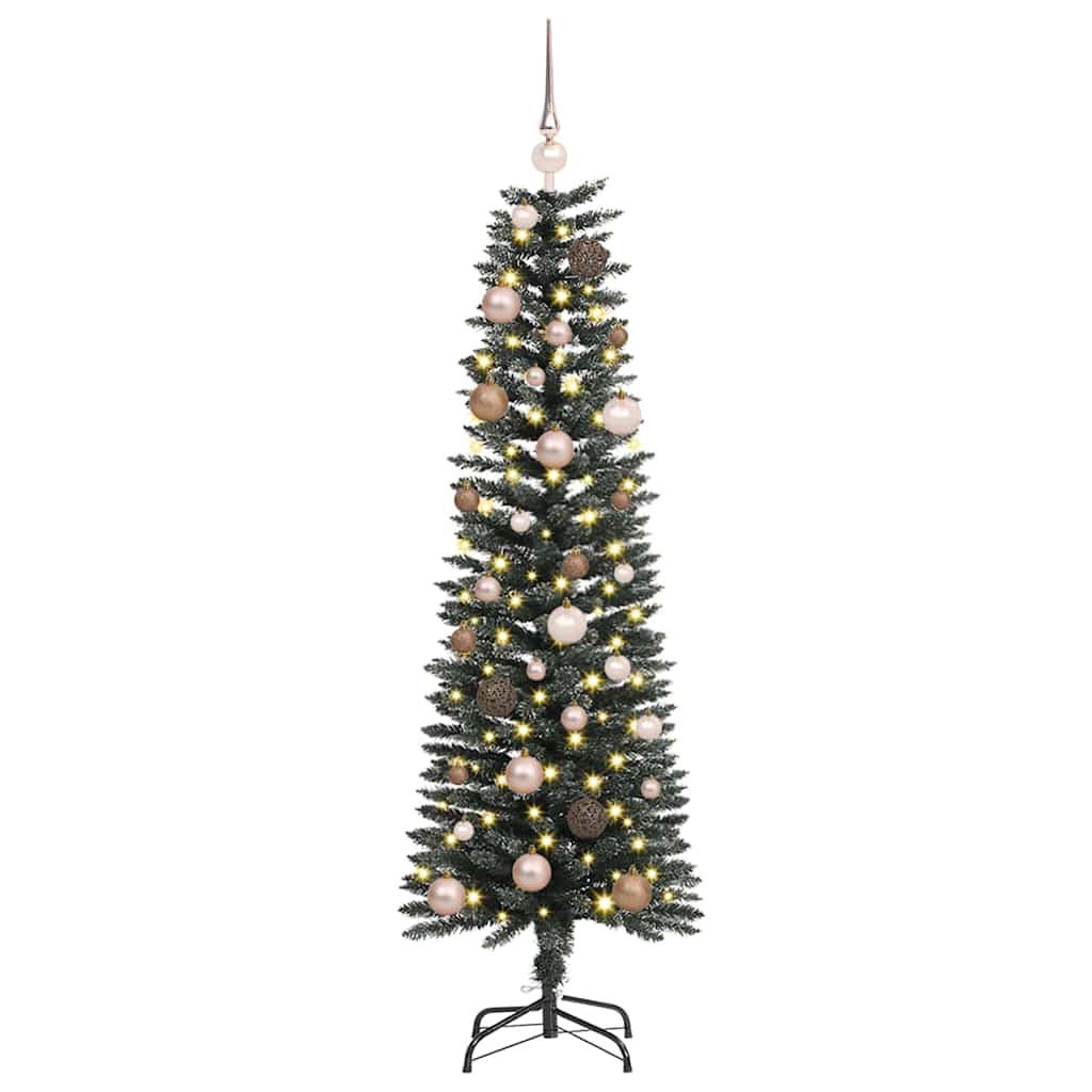 Mű karácsonyfa 150 LED-del Zöld 150 cm PVC és Műanyag és Acél