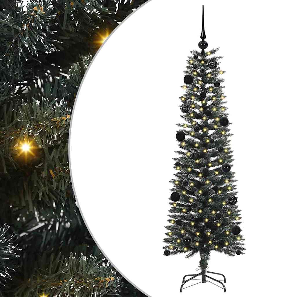 Mű karácsonyfa 150 LED-del Zöld 150 cm PVC és Műanyag és Acél