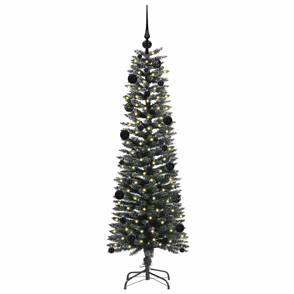 Mű karácsonyfa 150 LED-del Zöld 150 cm PVC és Műanyag és Acél