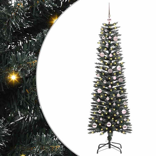 Mű karácsonyfa 150 LED-del Zöld 150 cm PVC és Műanyag és Acél