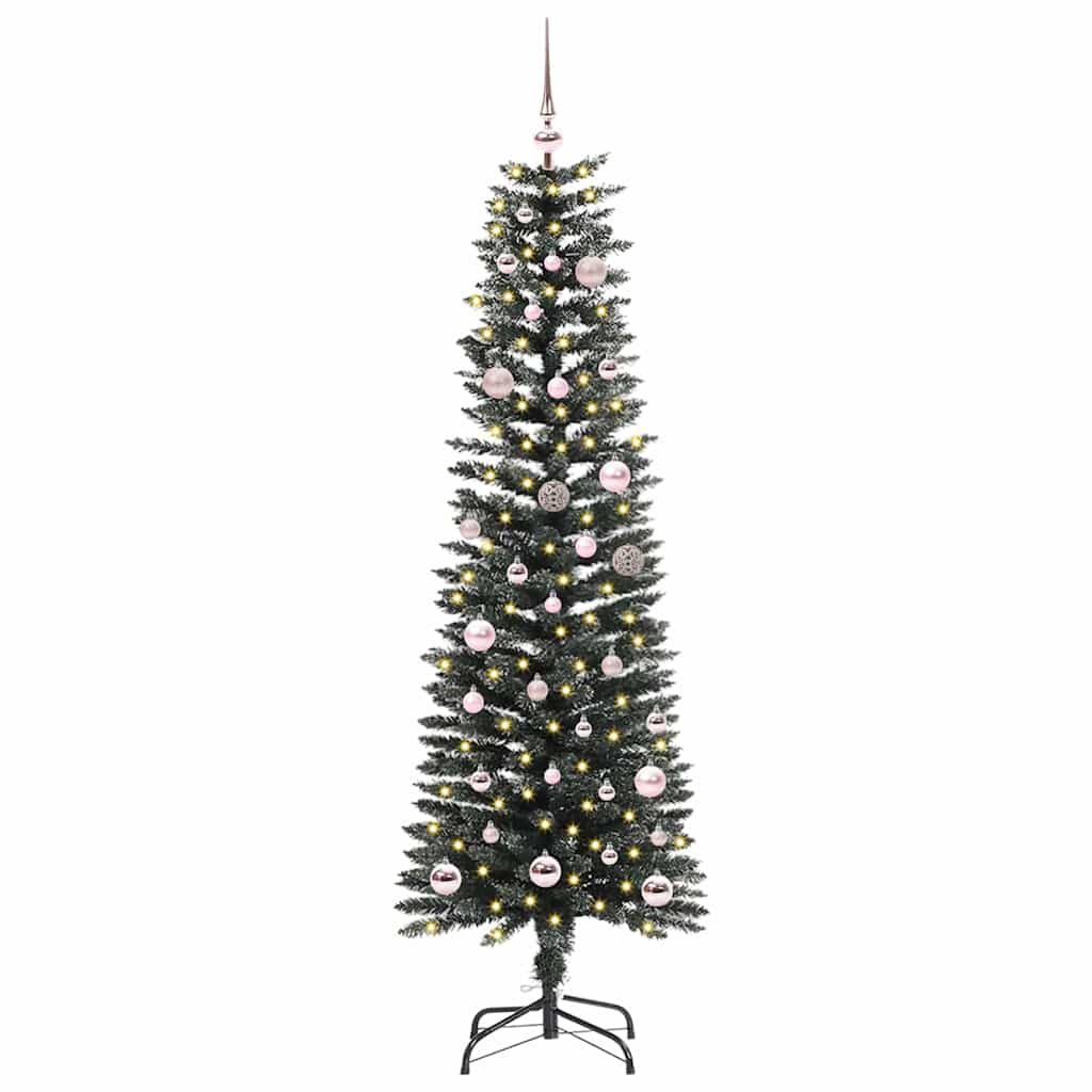 Mű karácsonyfa 150 LED-del Zöld 150 cm PVC és Műanyag és Acél