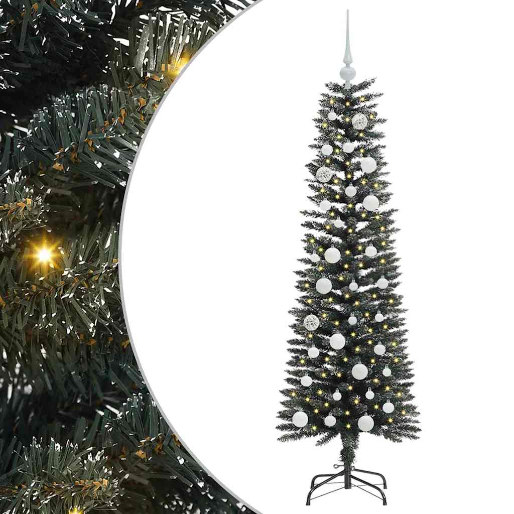 Mű karácsonyfa 150 LED-del Zöld 150 cm PVC és Műanyag és Acél