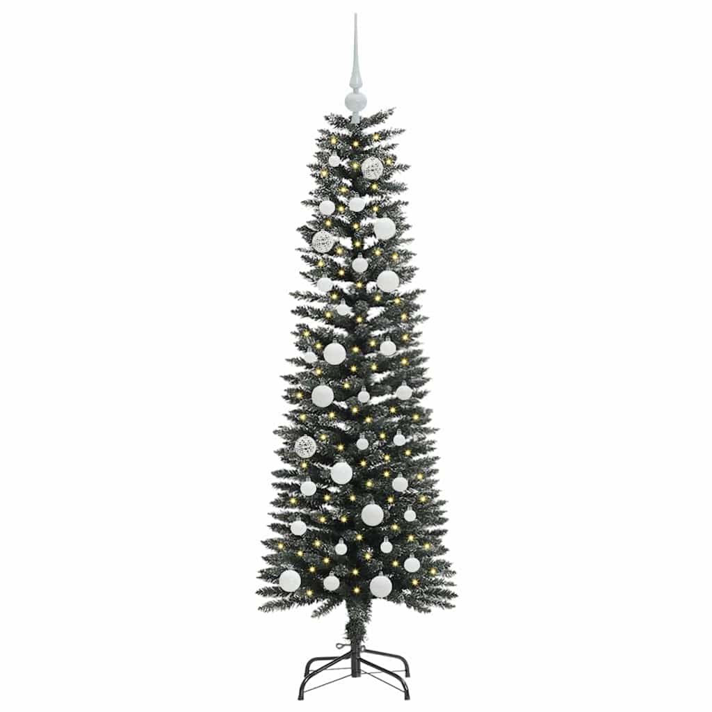 Mű karácsonyfa 150 LED-del Zöld 150 cm PVC és Műanyag és Acél