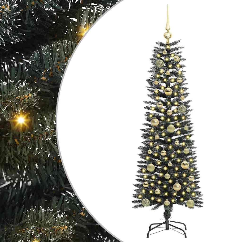 Mű karácsonyfa 150 LED-del Zöld 150 cm PVC és Műanyag és Acél