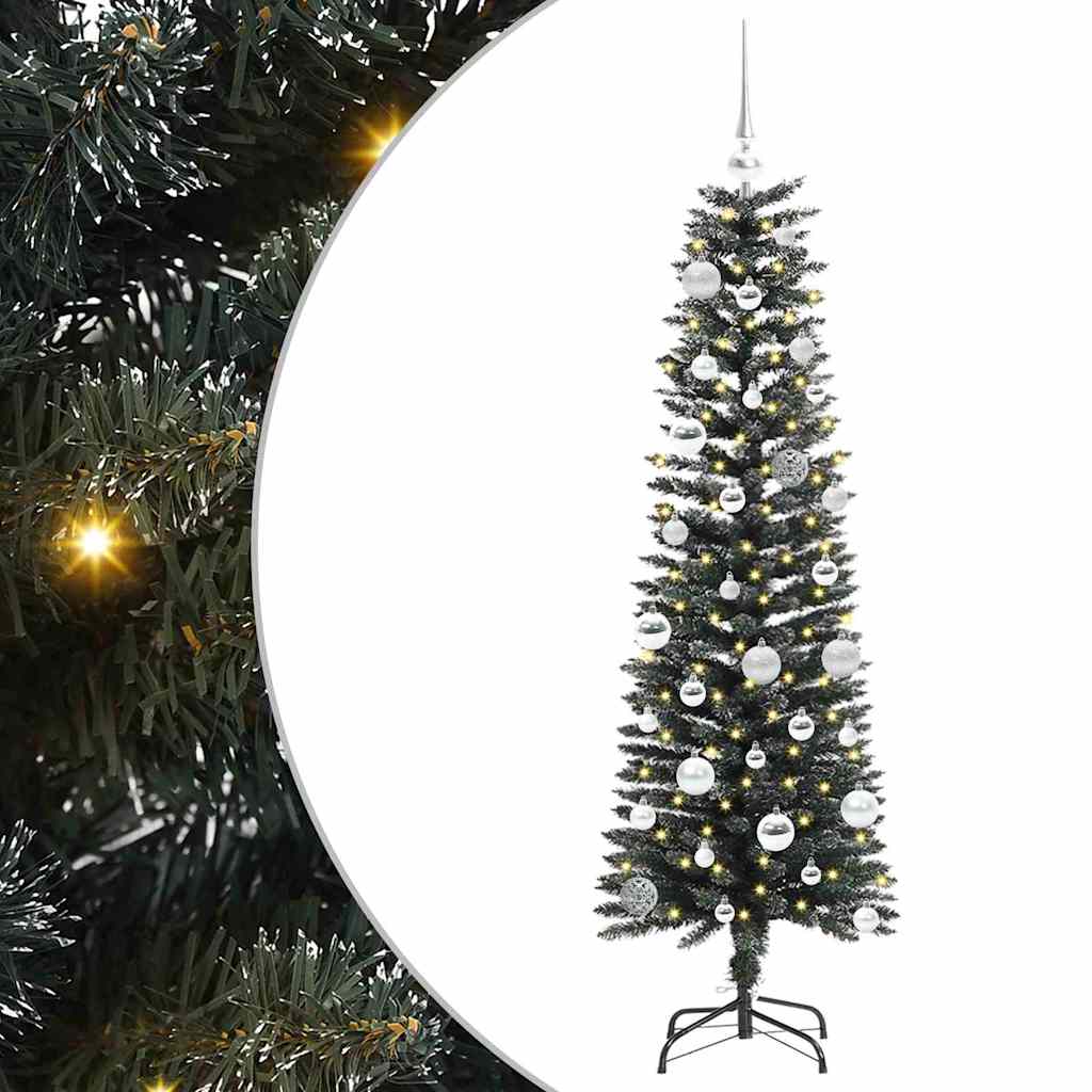Mű karácsonyfa 150 LED-del Zöld 150 cm PVC és Műanyag és Acél