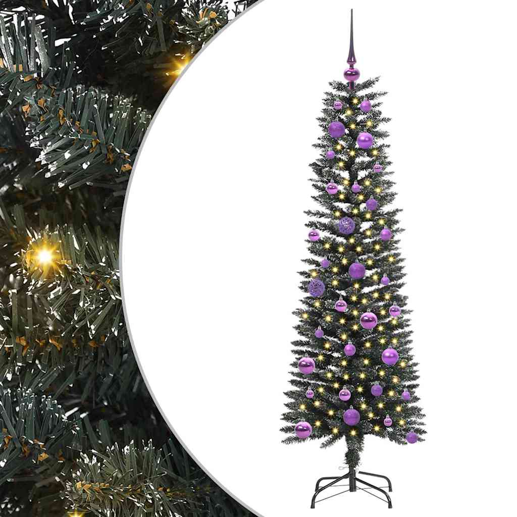 Mű karácsonyfa 150 LED-del Zöld 150 cm PVC és Műanyag és Acél