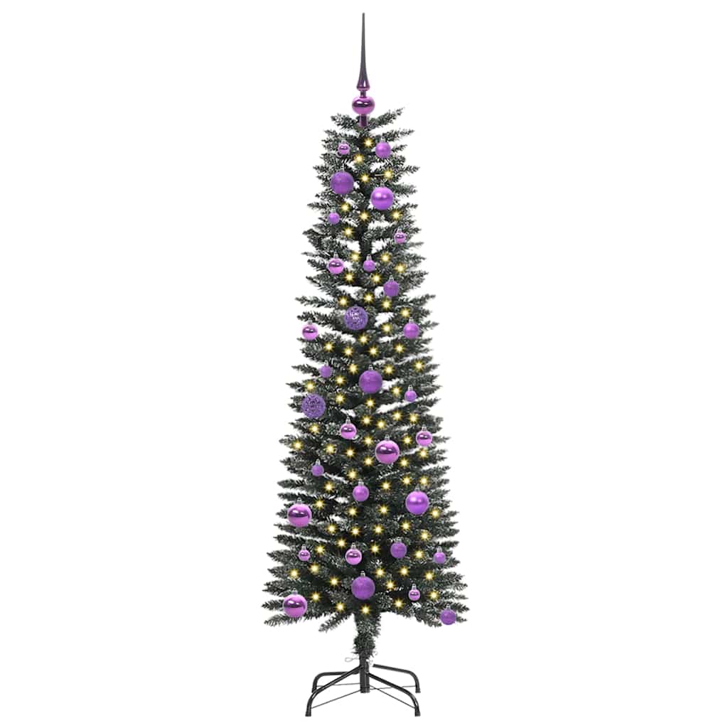 Mű karácsonyfa 150 LED-del Zöld 150 cm PVC és Műanyag és Acél