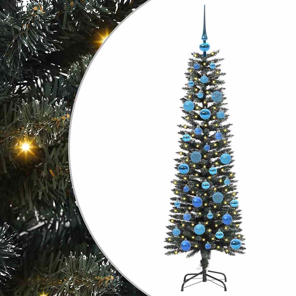 Mű karácsonyfa 150 LED-del Zöld 150 cm PVC és Műanyag és Acél
