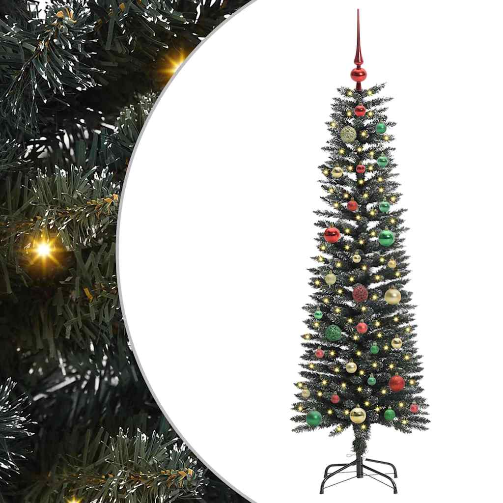 Mű karácsonyfa 150 LED-del Zöld 150 cm PVC és Műanyag és Acél