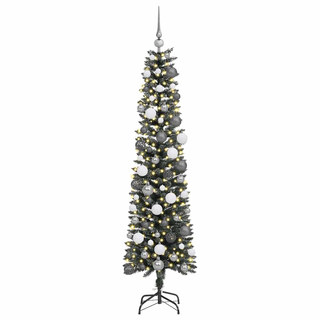 Mű karácsonyfa 300 LED-del Zöld 180 cm PVC és Műanyag és Acél