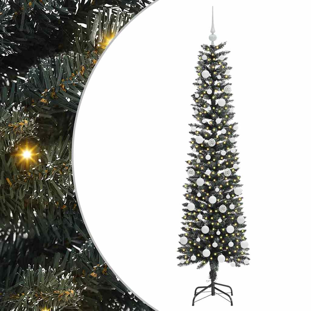 Mű karácsonyfa 300 LED-del Zöld 180 cm PVC és Műanyag és Acél