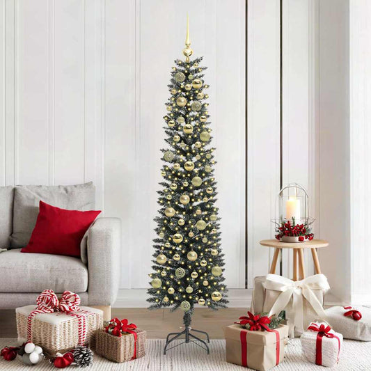 Mű karácsonyfa 300 LED-del Zöld 180 cm PVC és Műanyag és Acél