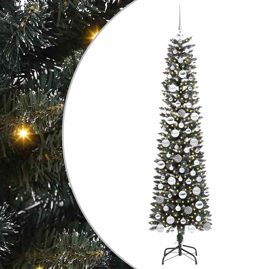Mű karácsonyfa 300 LED-del Zöld 180 cm PVC és Műanyag és Acél