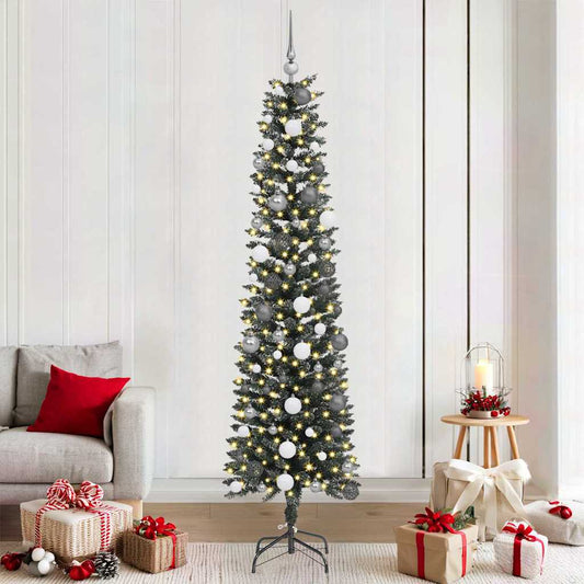 Mű karácsonyfa 300 LED-del Zöld 210 cm PVC és Műanyag és Acél