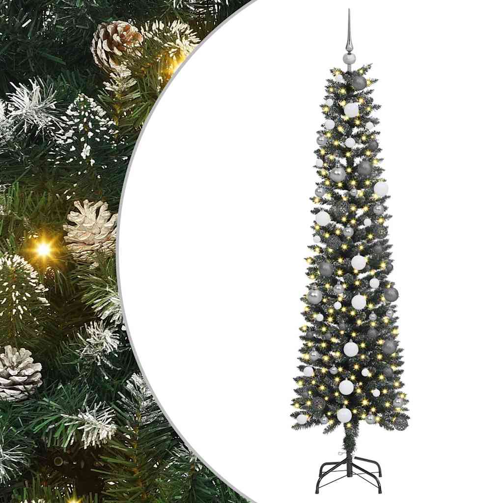 Mű karácsonyfa 300 LED-del Zöld 210 cm PVC és Műanyag és Acél