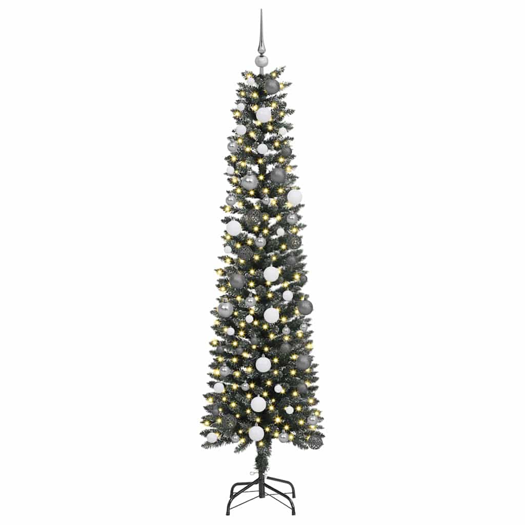 Mű karácsonyfa 300 LED-del Zöld 210 cm PVC és Műanyag és Acél