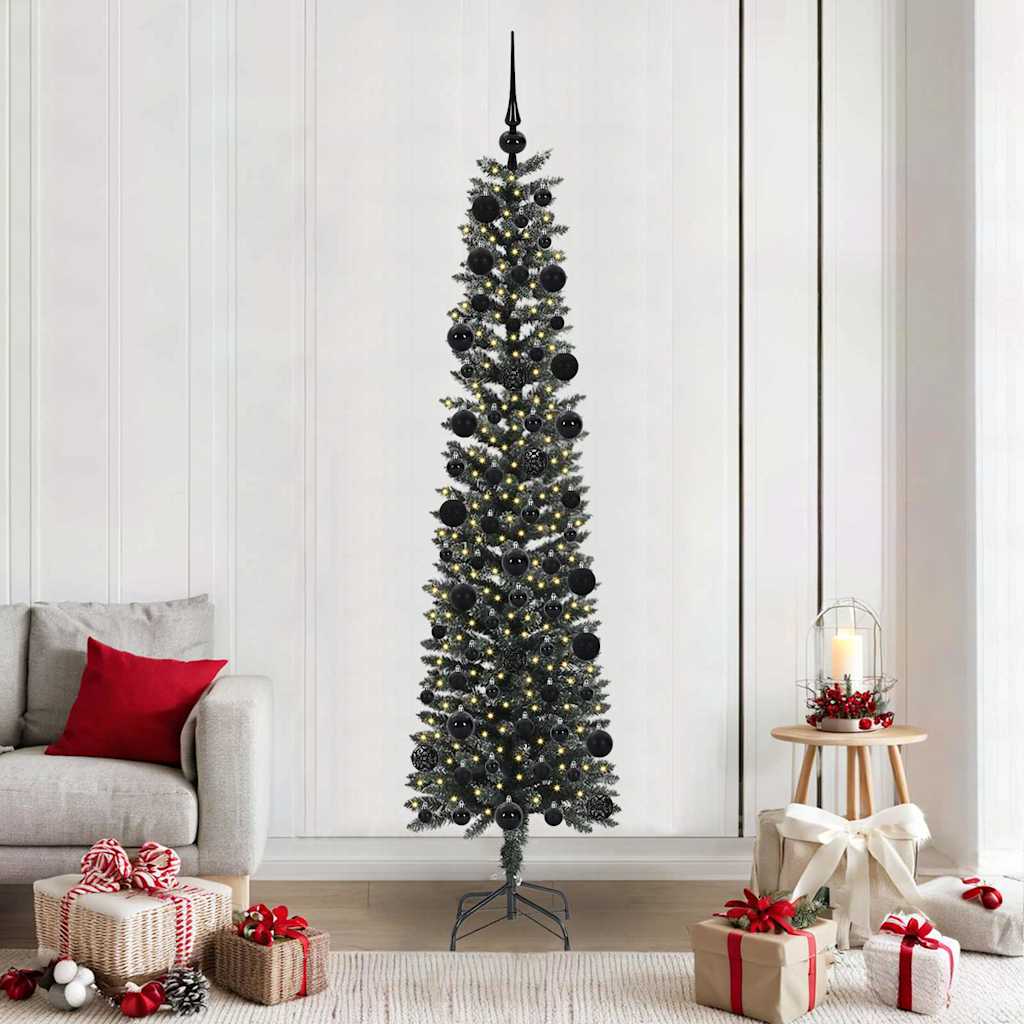 Mű karácsonyfa 300 LED-del Zöld 210 cm PVC és Műanyag és Acél