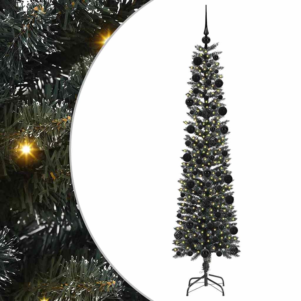 Mű karácsonyfa 300 LED-del Zöld 210 cm PVC és Műanyag és Acél