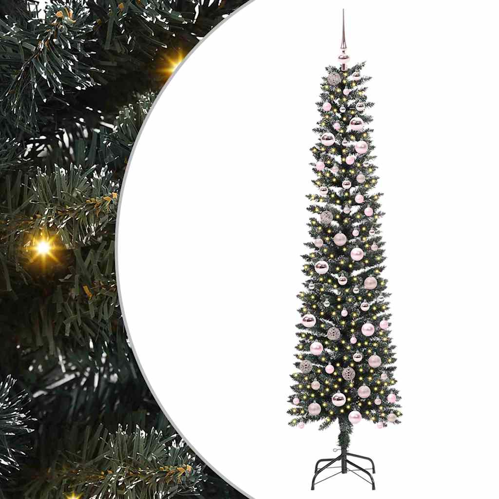 Mű karácsonyfa 300 LED-del Zöld 210 cm PVC és Műanyag és Acél