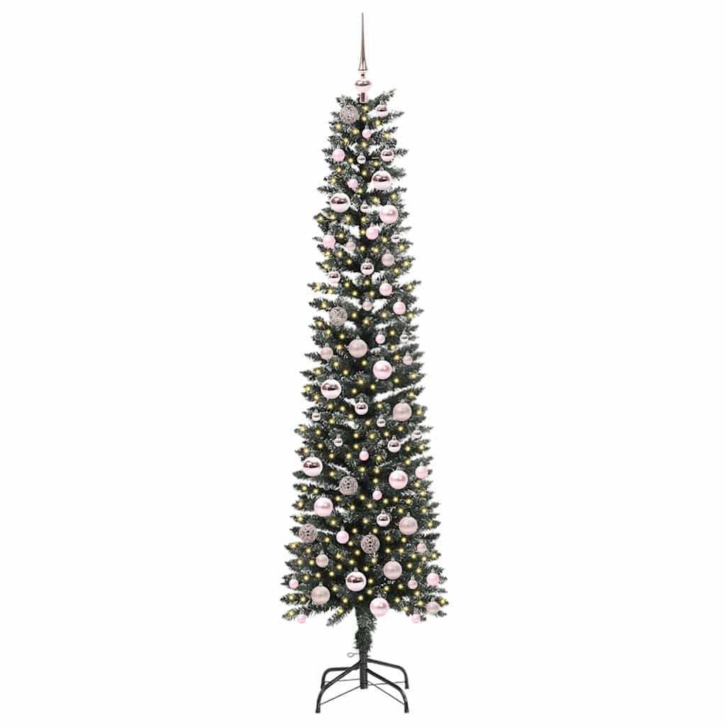 Mű karácsonyfa 300 LED-del Zöld 210 cm PVC és Műanyag és Acél
