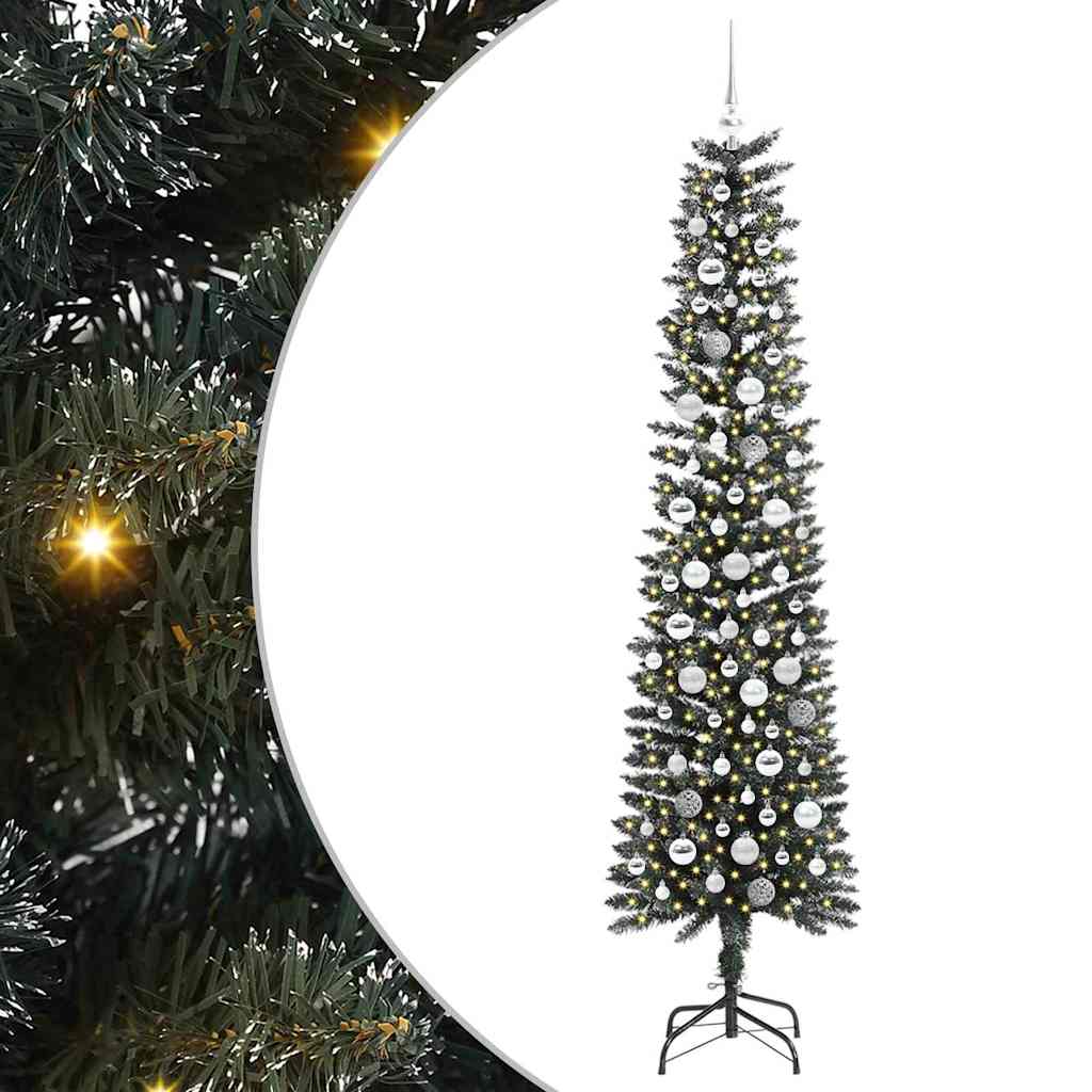 Mű karácsonyfa 300 LED-del Zöld 210 cm PVC és Műanyag és Acél