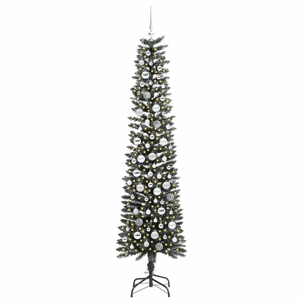 Mű karácsonyfa 300 LED-del Zöld 210 cm PVC és Műanyag és Acél