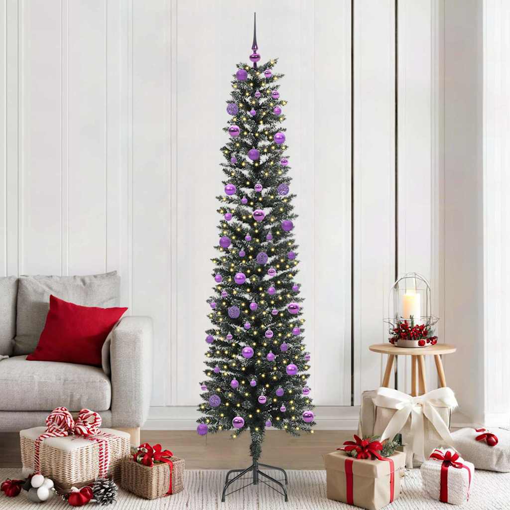 Mű karácsonyfa 300 LED-del Zöld 210 cm PVC és Műanyag és Acél