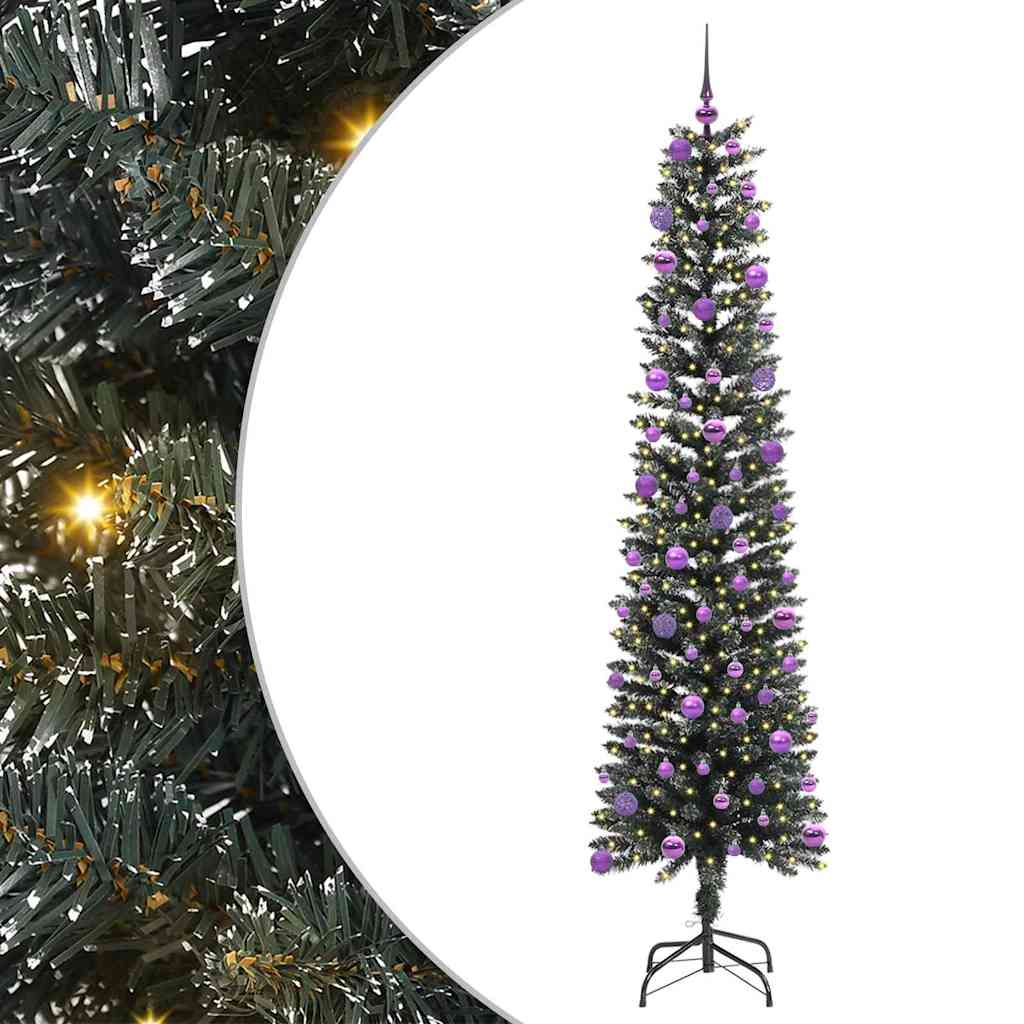 Mű karácsonyfa 300 LED-del Zöld 210 cm PVC és Műanyag és Acél