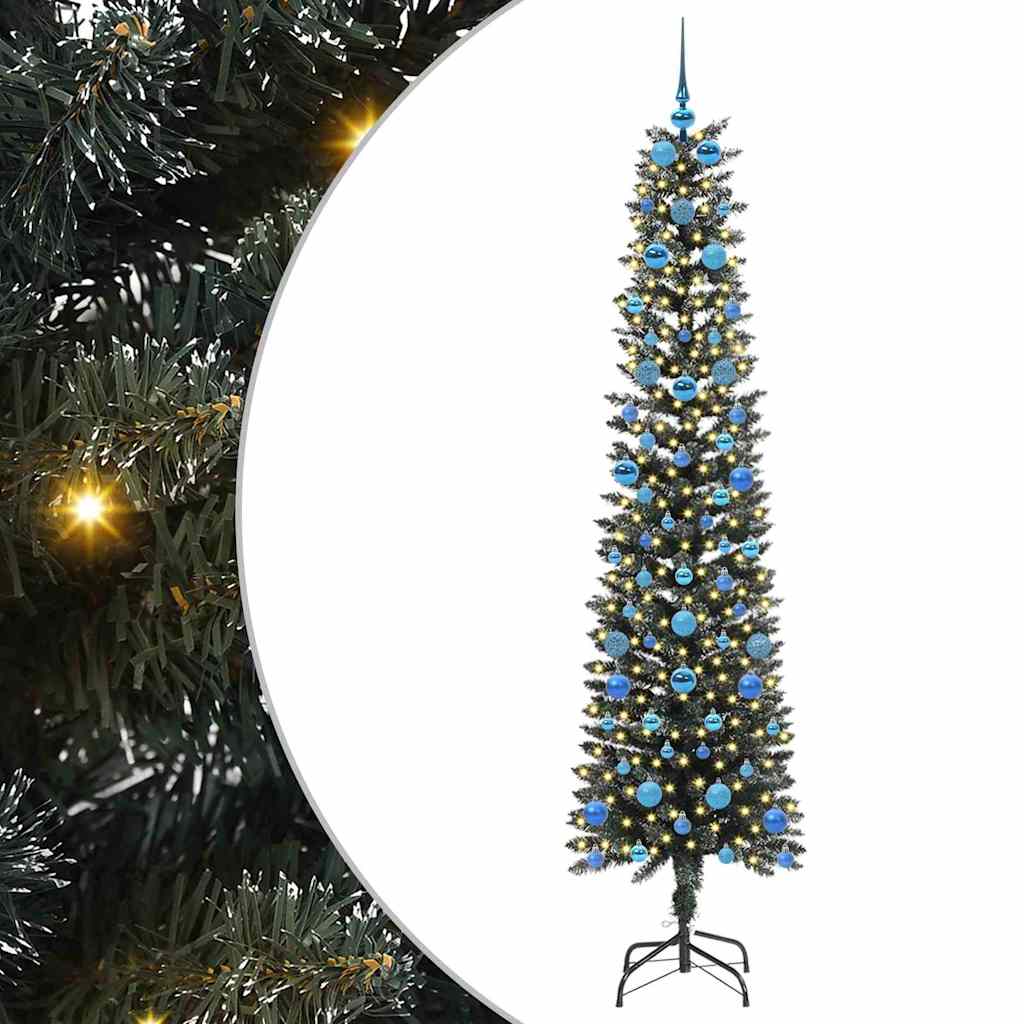 Mű karácsonyfa 300 LED-del Zöld 210 cm PVC és Műanyag és Acél