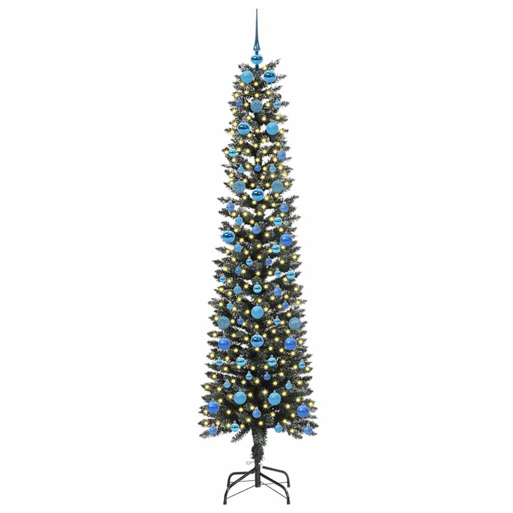 Mű karácsonyfa 300 LED-del Zöld 210 cm PVC és Műanyag és Acél
