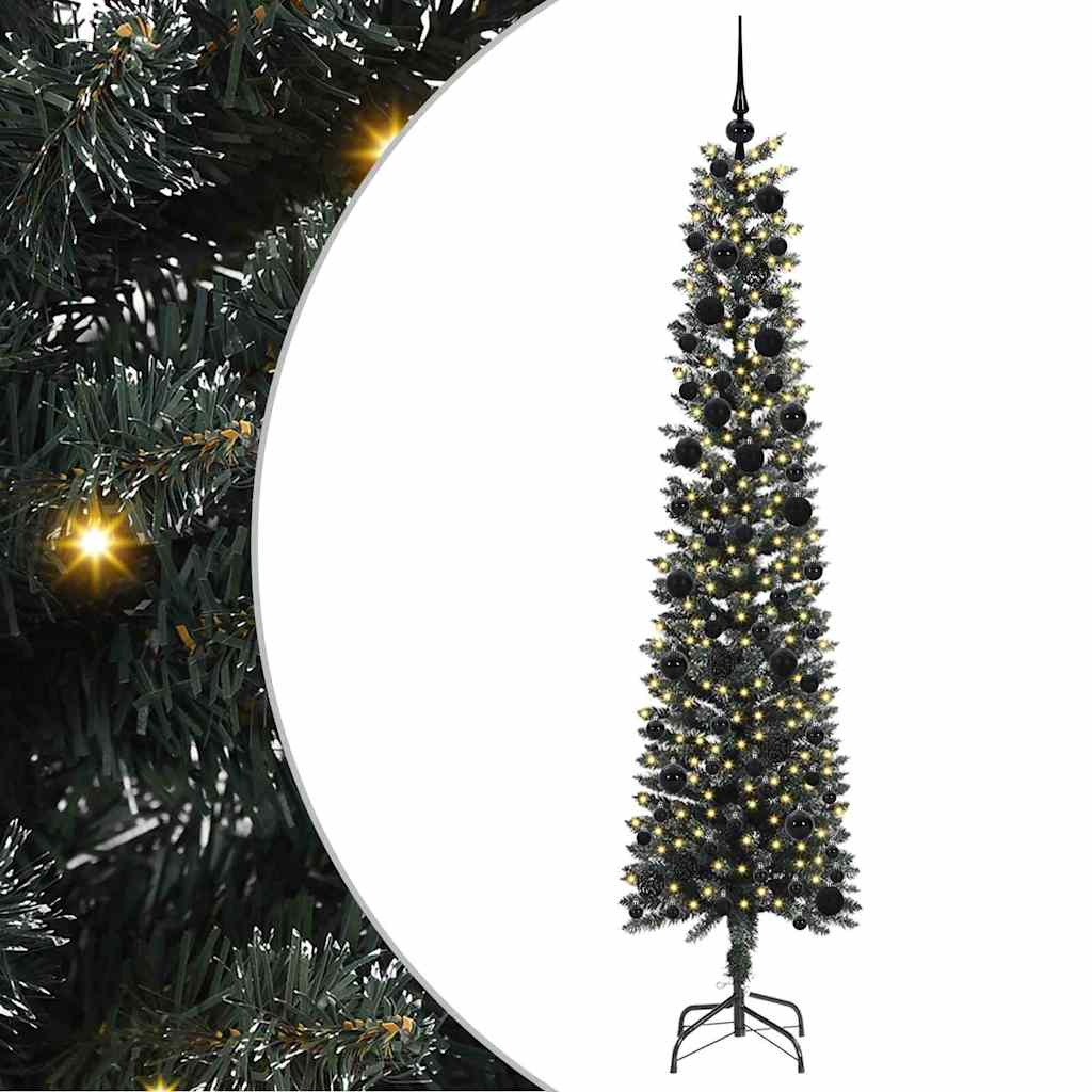 Mű karácsonyfa 300 LED-del Zöld 240 cm PVC és Műanyag és Acél