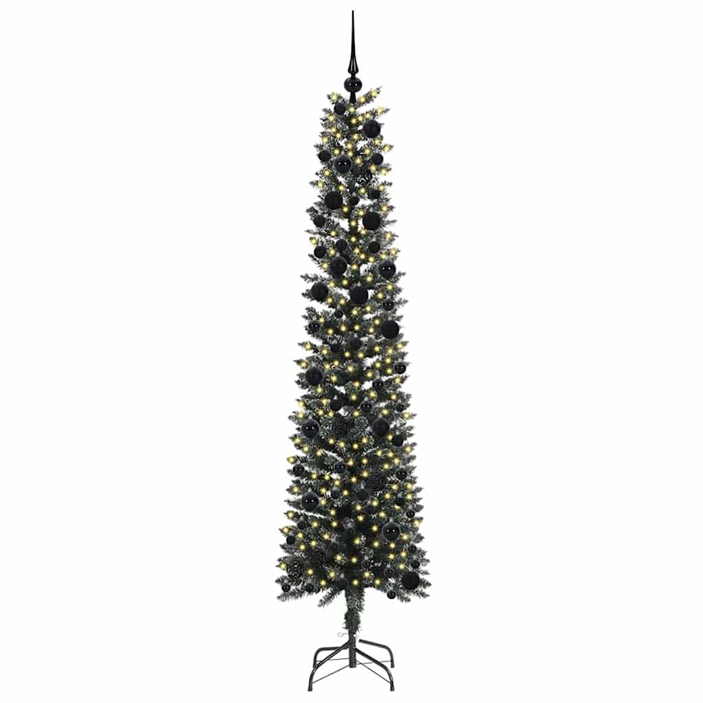 Mű karácsonyfa 300 LED-del Zöld 240 cm PVC és Műanyag és Acél