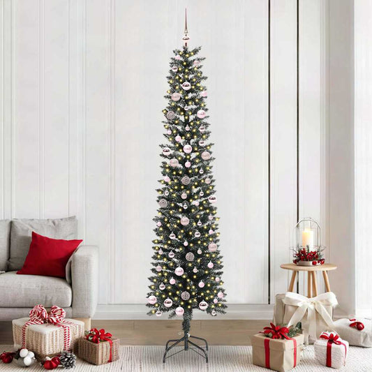 Mű karácsonyfa 300 LED-del Zöld 240 cm PVC és Műanyag és Acél
