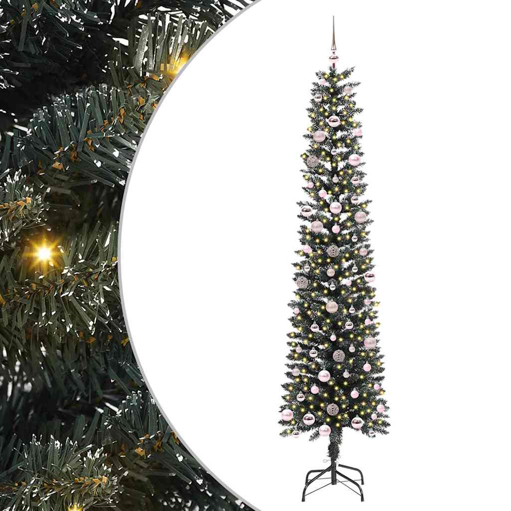Mű karácsonyfa 300 LED-del Zöld 240 cm PVC és Műanyag és Acél