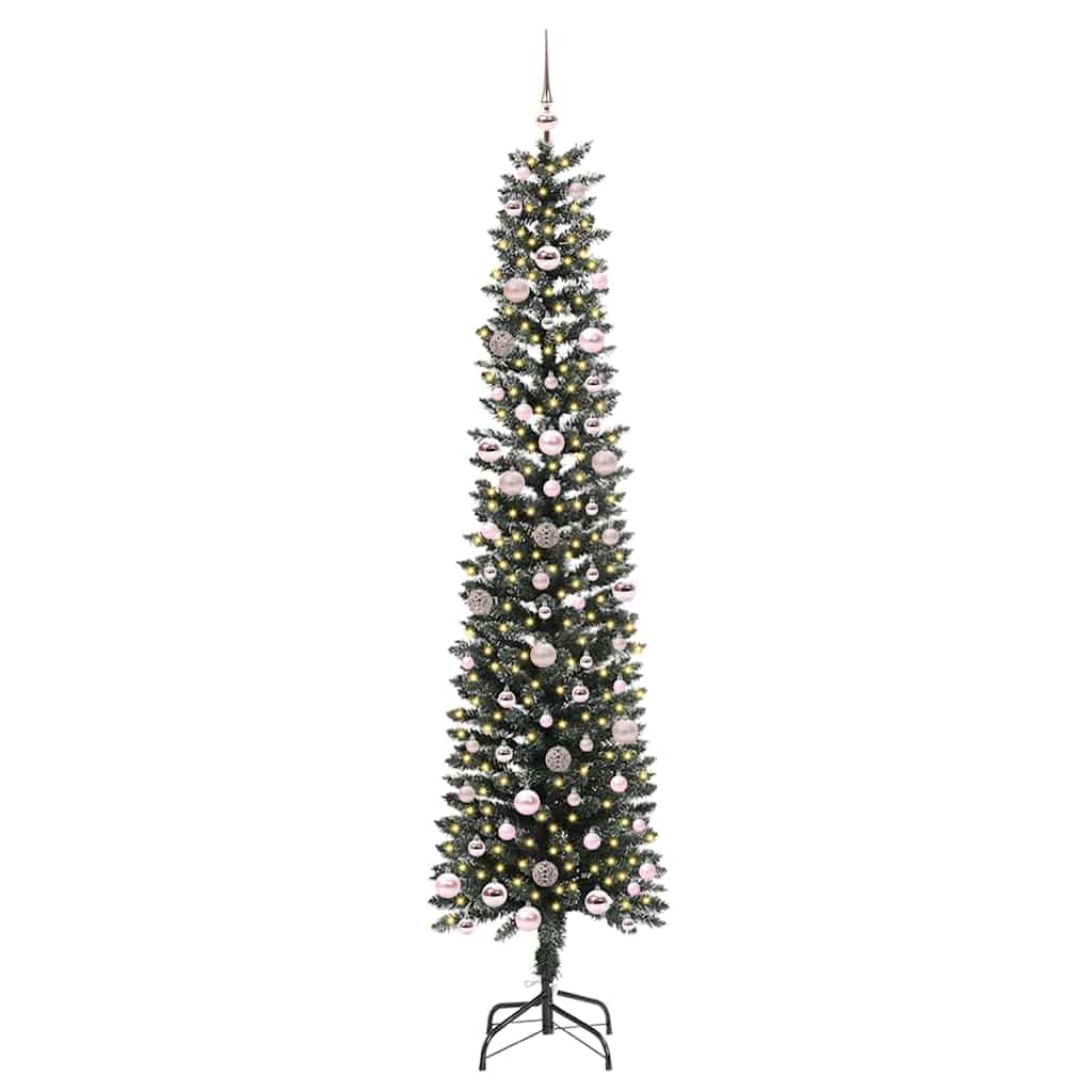 Mű karácsonyfa 300 LED-del Zöld 240 cm PVC és Műanyag és Acél