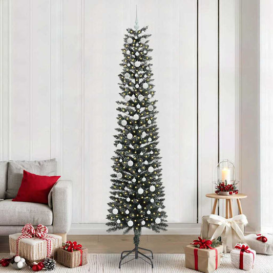 Mű karácsonyfa 300 LED-del Zöld 240 cm PVC és Műanyag és Acél