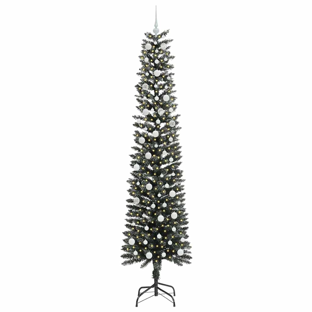 Mű karácsonyfa 300 LED-del Zöld 240 cm PVC és Műanyag és Acél
