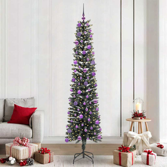 Mű karácsonyfa 300 LED-del Zöld 240 cm PVC és Műanyag és Acél