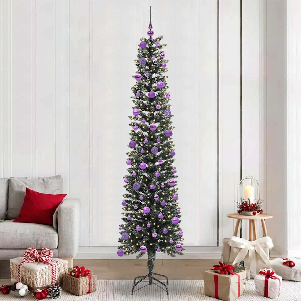 Mű karácsonyfa 300 LED-del Zöld 240 cm PVC és Műanyag és Acél