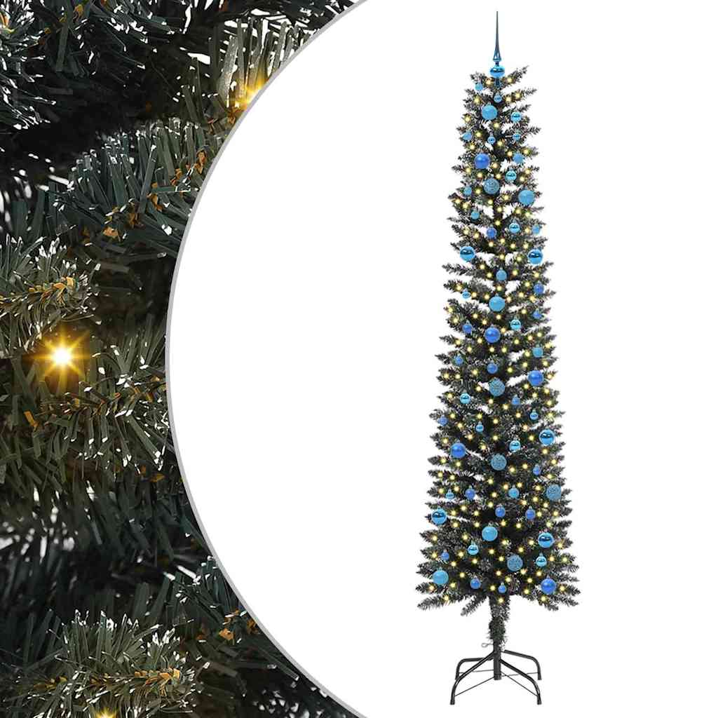 Mű karácsonyfa 300 LED-del Zöld 240 cm PVC és Műanyag és Acél