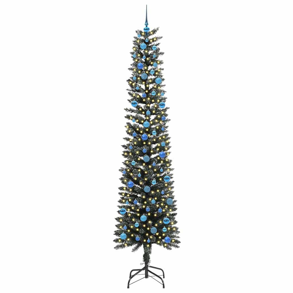 Mű karácsonyfa 300 LED-del Zöld 240 cm PVC és Műanyag és Acél